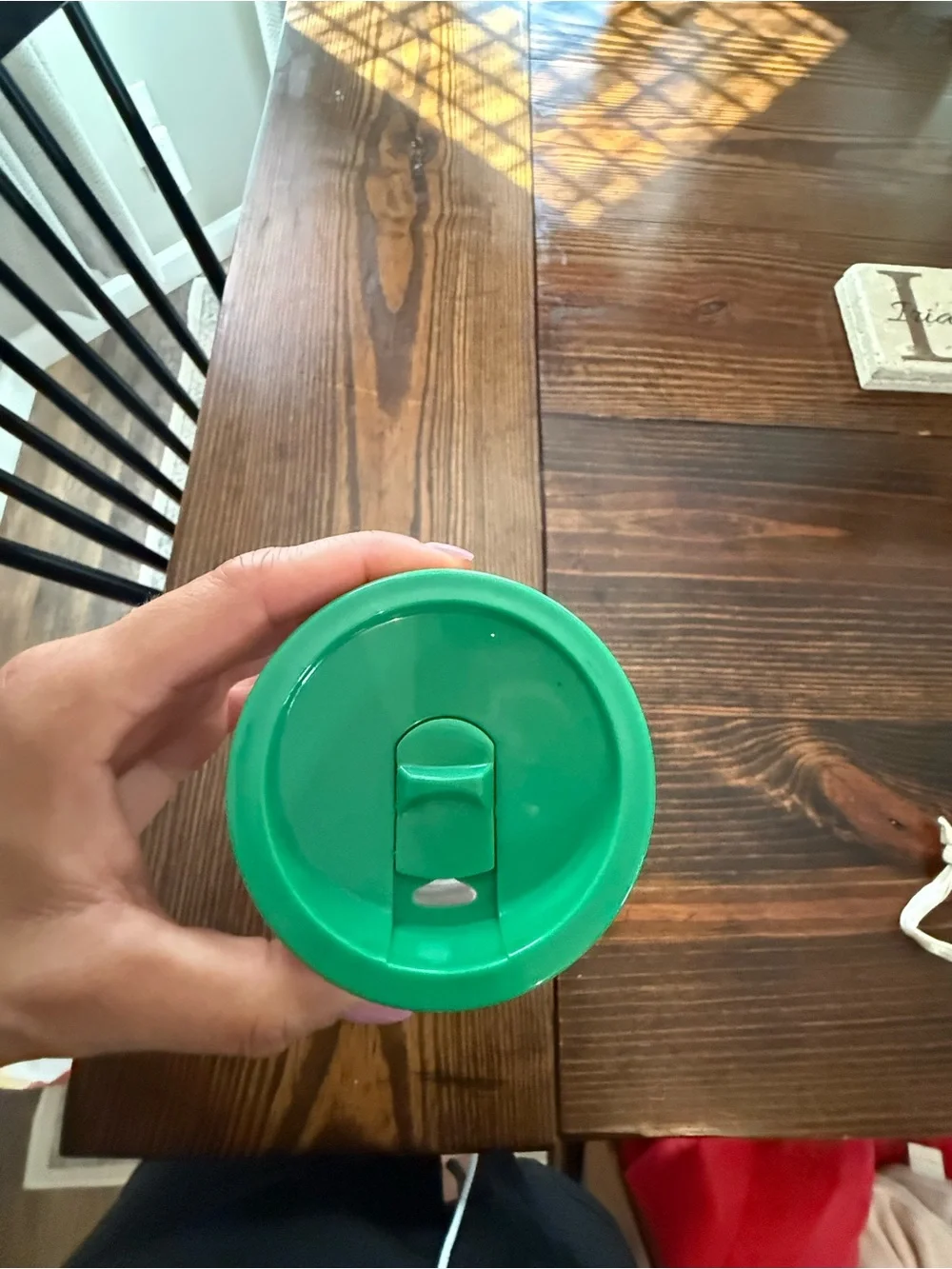 kate spade Clear Tumbler with Green Lid and Red, Blue & Cream Plaid